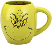 Bioworld Grinch Naughty And Nice 18 Oz Oval Sculpted Ceramic Mug