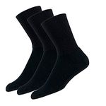 thorlos unisex-adult Tx Max Cushion Crew Tennis Socks, Black (3 Pairs), Large