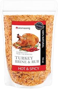 Aromasong Turkey Brine, Hot & Spicy, For Wet & Dry Brining, 1 Lb. 100% Natural, Gourmet Sea Salt Poultry Seasoning, for Roasting, Grilling, & Smoking for Brisket, Chicken, Pork & Beef. (1 LB)