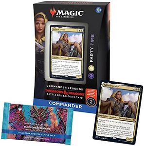 Magic: The Gathering Commander Legends: Battle for Baldur’s Gate Commander Deck – Party Time + Collector Booster Sample Pack