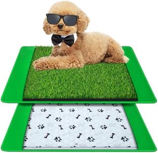 Annexfun Dog Grass Mat with Pee Pad 20×25", Small Dog Litter Box Indoor Artificial Turf Grass Porch Waterproof Patio Potty Tray for Doggie Reusable Washable and Lawn for Replacement Puppy Training