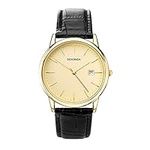 Sekonda Men's Quartz Watch with Beige Dial Analogue Display and Black Leather Strap 3697.27