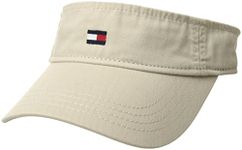 Tommy Hilfiger Men’s Essential Flag Visor, Stone, One Size