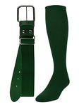 TCK Sports Baseball Belt & Socks Combo Set, Dark Green, Large