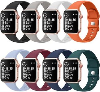 OriBear 8 Pack Watch Bands Compatible with Apple Watch Band 38mm 40mm 41mm 42mm 44mm 45mm 49mm for Women Men, Soft Silicone Sport Strap Replacement Wristbands for iWatch Series 9 8 7 6 5 4-1 SE/ultra