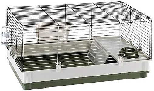 Ferplast Krolik Green Rabbit Cage Deluxe | Rabbit Cage Includes All Accessories & Measures 39.4L x 23.6W x 19.7H & Includes All Accessories | 1-Year Manufacturer's Warranty