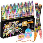 NICETY 136 Colors Acrylic Paint Pens Paint Markers, Extra Fine Tip Point Acrylic Paint Pens for Rock Painting, Canvas, Wood, Ceramic, Glass, Stone, Fabric, DIY Crafts & Art Supplies