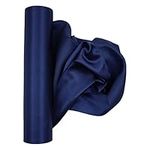 Trimming Shop 29cmx20m Navy Solid Satin Roll Large Fabric Perfect for Chair Sash Making Bow Sewing Wedding Bouquet Décor Ceremony Grand Opening Table Runner Floral DIY Sewing Party Decoration