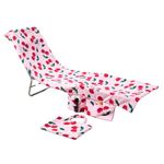 Brentfords Beach Towel in a Bag, Soft Quick-Dry Absorbent Fabric Lightweight Easy Storage Cherry Large Beach Towel with Pockets For Travel Poolside Beach Days, Pink - 215 x 75cm