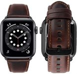 GETSABLE Genuine Leather iwatch Strap Vintage Replacement Bands for Apple Watch Ultra 2 Straps Series 9 | SE2 | 8 | 7 | 6 | 5 | 4 | 3 | 2 | 1 (49mm|45mm|44mm|42mm) - Coffee Brown [Watch Not Included]