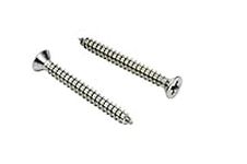 #4 x 1" Stainless Flat Head Phillips Wood Screw, (100 pc), 18-8 (304) Stainless Steel Screws by Bolt Dropper