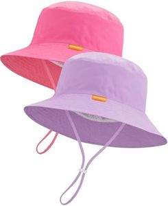 Baby Sun Hat Kids Summer Sun Protection Toddler Bucket Hat Wide Brim Adjustable Beach Hats for Boys Girls Age 0-6 Years