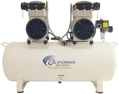 California Air Tools 20040C Powerful 4.0 HP Ultra Quiet and Oil-Free Air Compressor, 20 Gallon Tank, 75 dB Noise Level, White, 220v 60hz
