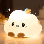 FORTUQO Baby Night Light Cloud, Nursery Decor, BabyShower Gift, USB Rechargeable Colorful Night Light for Kids Room, Silicone LED Light, Changing Colors, Toddler Christmas Gifts..