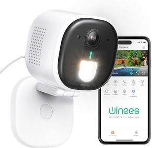 winees Security Cameras Outdoor, Wired 2K Wi-Fi Cameras for Home Security, 2.4G Indoor Camera, Human/Pet AI Detection, Color Night Vision, 2-Way Audio, Support Cloud/128G SD Card Storage