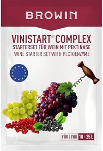 Browin 400401 Vinistart Complex Fermentation Starter, Wine set20 g, Dried Yeast