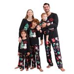 Manooby Christmas Family Pajamas Matching Sets,Couple Xmas PJs,Holiday Sleepwear for Baby,11- Black,3 Months