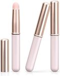 UNIMEIX 3 Pack Lip Blending Brush with Lid, Round Head Lipstick Smudge Brush Spot Concealer Brush Professional Lip Gloss Applicators for Lipstick Gloss Creams (Pink)