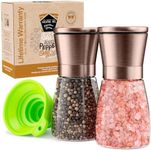 HOME EC Original Copper Salt and Pepper Grinder Set - Adjustable Copper Salt Grinder & Copper Pepper Grinder - Copper Salt and Pepper Shakers set - Copper Pepper Mill & Copper Salt Mill