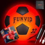 Funvip Light Up LED Soccer Ball, Rechargeable Glow in The Dark Soccer Ball with Bag, Christmas Birthday Soccer Gifts for 8-12 Years Old Boy Kids Teens, Cool Boy Toys Gifts for Ages 8 9 10 11 12+