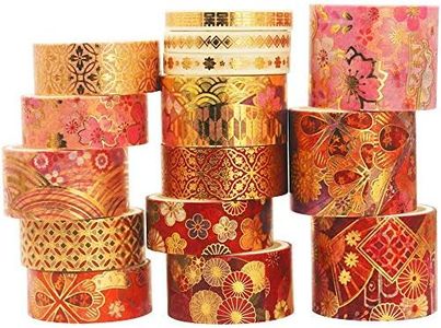 YUBX 15 Rolls of Washi Tape Decorative Paper Masking Tape for Scrapbooking, Craft and DIY (Fierce Flowers)