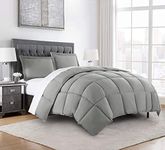 Chezmoi Collection 3-Piece Down Alternative Comforter Set - Lightweight All Seasons Luxurious Brushed Microfiber Comforter (Queen, Paloma Gray)