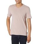 John Varvatos Men's Miles Short Sleeve Vee Neck, Dried Petal, X-Large