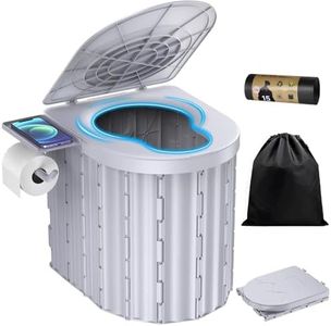 Portable Toilet, Upgraded to 15 inches with Detachable Paper Holder, Capable of Carrying 450 pounds, Suitable for Camping, Hiking, Road Travel, Cars, Tents, Beaches, and Truck Drivers (Grey)