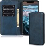 FROLAN for iPhone 12 Wallet Case / iPhone 12 Pro Case with Card Holder Slot Premium PU Leather Strong Magnetic Flip Folio Kickstand Drop Protection Shockproof Cover Compatible iPhone 12 / 12 Pro (6.1 Inch) - Navy Blue