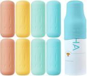 8 Pack Silicone Bottle Covers,Elastic Sleeves for Leak Proofing Travel,Travel Accessories Luggage for Women Men,Travel Size Toiletries, Cruise Ship Essentials,Travel Size Bottles Toiletries