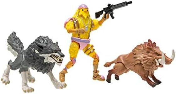 FORTNITE FNT1073 Duo Mode-4-inch Articulated Wolf, Boar and Cluck Figures with Weapon Accessory