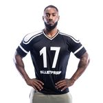 Mens Oversized T-Shirt American Football Style Top Jersey 100% Polyester Team Shirt (Black and White, Medium)