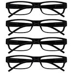 The Reading Glasses Company Black Lightweight Comfortable Readers Value 4 Pack Designer Style Mens Womens UVR4PK032 +2.00