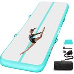 PPXIA Gymnastics Mat Inflatable Tumbling Mat 3M/4M/5M/6M Tumble Track, Air Gym Track with Electric Air Pump for Home Use/Cheerleading (Green, 300 * 100 * 10 CM)