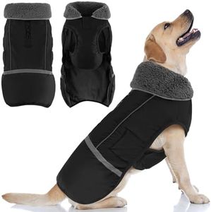 Doglay Dog Coat, Waterproof Dog Jacket Pet Winter Coat for Cold Weather with Thicken Furry Collar, Reflective Puppy Winter Jacket Warm Fleece Lining for Small Medium Large Pets