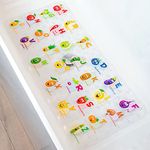 BeeHomee Bath Mats for Tub Kids - Large Cartoon Non-Slip Bathroom Bathtub Kid Mat for Baby Toddler Anti-Slip Shower Mats for Floor 35x16,Machine Washable XL Size Bathroom Mats (Fruits-Vegetables)