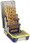 Irwin 3018003 TiN Coated Metal Index Drill Bit Set with Case, 29-Piece