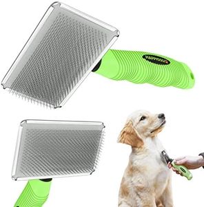 Slicker Brush for Shedding Short & Long Coats - Deshedding Rake for Dogs & Cats' Undercoat Grooming