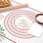 Nemor Silicone Pastry Mat for Rolling Dough Large Fondant Sheet Non Slip with Measurements, Counter Mat, Oven Liner, Pie Crust Mat, Extra Thick Baking Supplies Non Stick (16" x 20", Red)