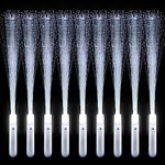 VAIPI 26 Pcs Fiber Optic Wands LED White Glow Stick Flash Fiber Optic Light Rod for Bulk Wedding Lighting Wands Flashing Sticks with 3 Light Modes (26 PCS)