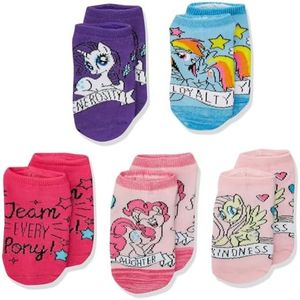 My Little Pony Girls 5 Pack No Show Socks, Pink Multi, Shoe Size: 3-8