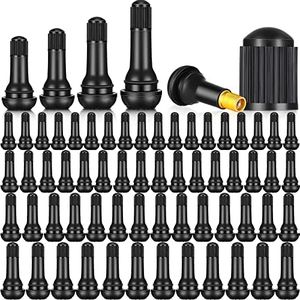150 Pieces Tire Valve Stems TR413 Tubeless Valve Stems Rubber Snap-in Valve Stems Black Standard Length Replacement Tire Valve Stems for Car Tubeless Rim Holes Replacement (TR412, TR413, TR414, TR418)