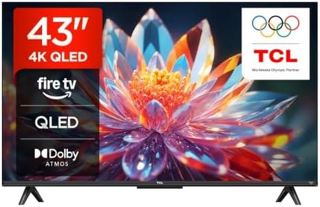 TCL 43T6C-UK 43 Inch QLED 4K HDR TV, Fire TV (Smart TV with Dolby Vision & Atmos, HDR10+, Press & Ask Alexa, 2025 Model)