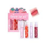 Pakivs 4Pcs Fruit-Flavored Lip Gloss Set,Transparent Colorless Moisturizing Plumper Lip Lotion Rolling Ball Lip Oil Liquid Lipstick