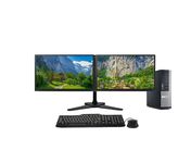 Dell 7020/9020 Dual Monitor Setup SFF PC - Intel Core i5 4th Gen, 16GB DDR3 RAM, 250GB SSD Storage, 22" HD 1080p Monitors, Leg Base Stand, Windows 11 Pro OS (Renewed)