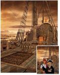 AOFOTO 5x7ft Pirate Ship Backdrop V