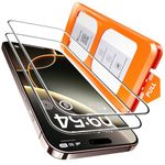 TOCOL 2 Pack for iPhone 16 Pro Screen Protector 6.3-Inch, Instant Installation, 14FT Military Grade Shatterproof, 9H+ Hardness Tempered Glass, Case Friendly, HD Clear Full Coverage Protection