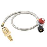 GasOne 2113+50105 4 ft Regulator and Propane Brass Orifice, Steel Braided Hose