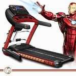 PowerMax Fitness X Marvel MT-1M Iron Man Edition (4HP Peak) Smart Folding Electric Multifunction Treadmill for Home Gym|Cardio Traning with Manual Incline, Speaker, Top Speed 14 kmph|100kg user weight