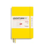 LEUCHTTURM1917 370752 Weekly Planner & Notebook Medium (A5) 2025, Softcover, Lemon, English